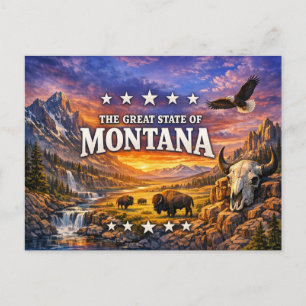 Cartão postal de cumprimentos de Montana