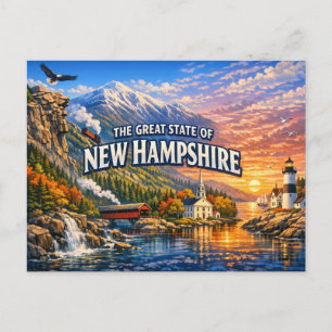 Cartão postal de cumprimentos de New Hampshire
