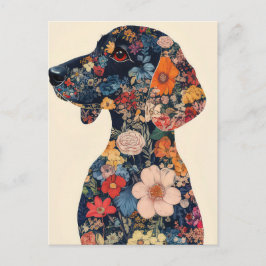 Cartão Postal de Dachshund em Aquarela