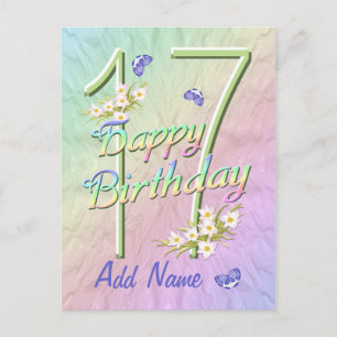 Cartão postal de dança da borboleta de 17º anivers