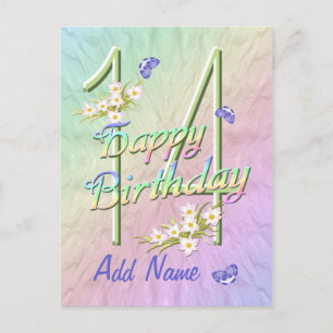 Cartão postal de dança de borboleta de 14 Birthday