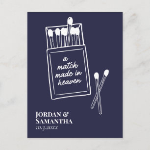 Cartão postal de data de casamento feito no céu em
