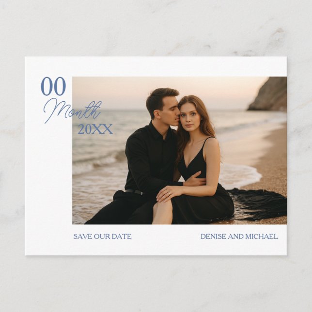 Cartão Postal de Data de Salvamento com Foto Perso (Frente)