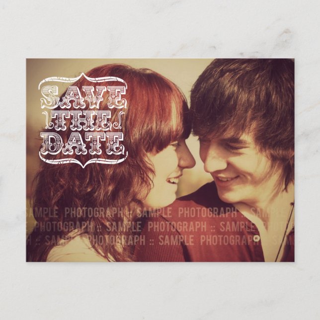 Cartão Postal de Data de Salvamento de Fotografia  (Frente)