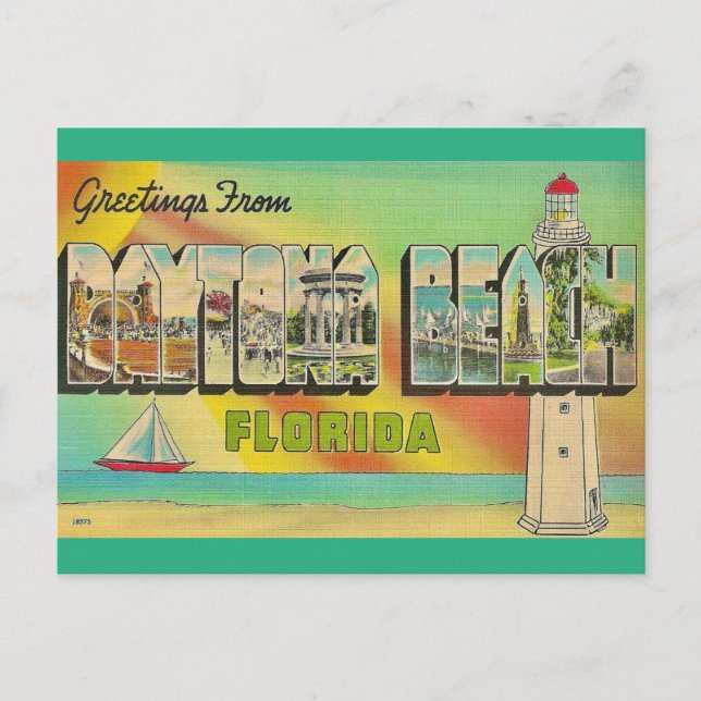 Cartão postal de Daytona Beach (Frente)