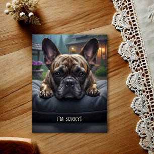 Cartão postal de desculpas com Bulldog Francês