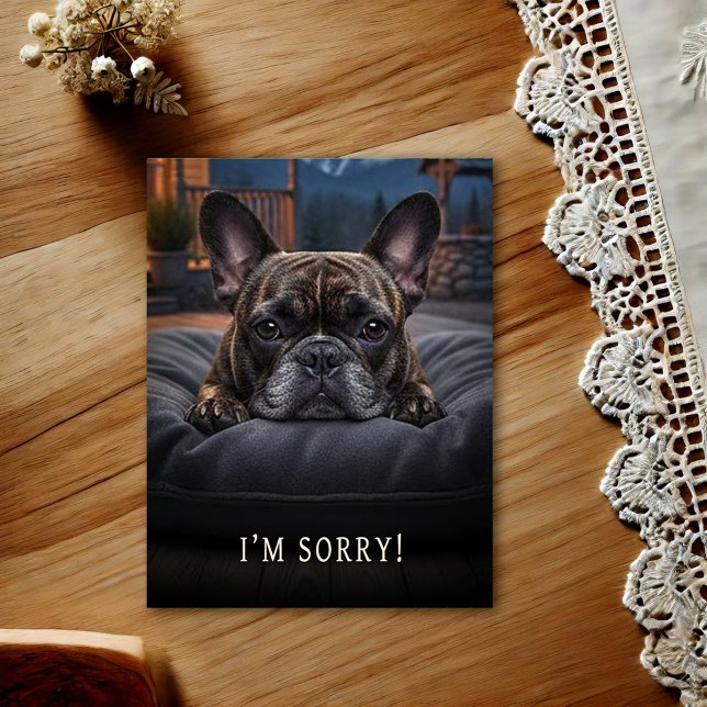 Cartão postal de desculpas com Bulldog Francês (Criador carregado)