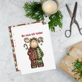 Cartão postal de desejos de Natal do adorável rena