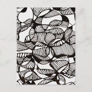 Cartão postal de desenho abstrato de rabiscos à ca