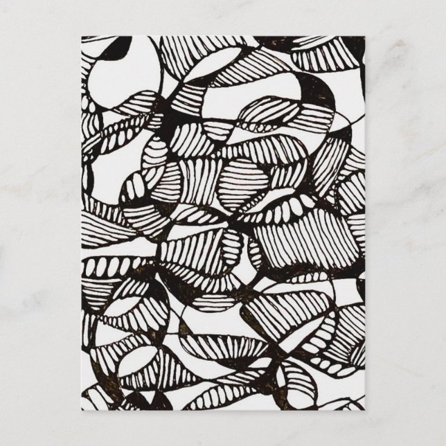 Cartão postal de desenho abstrato de rabiscos à ca (Frente)