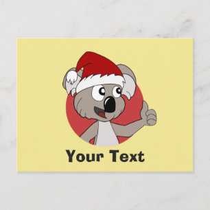 Cartão postal de desenho animado de coala de Natal