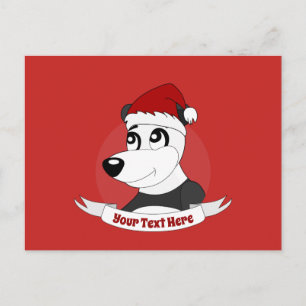 Cartão postal de desenho animado de Natal com pand