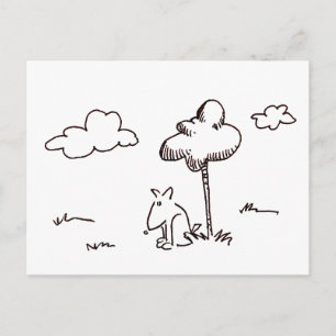 Cartão postal de desenho de cachorro de desenho an