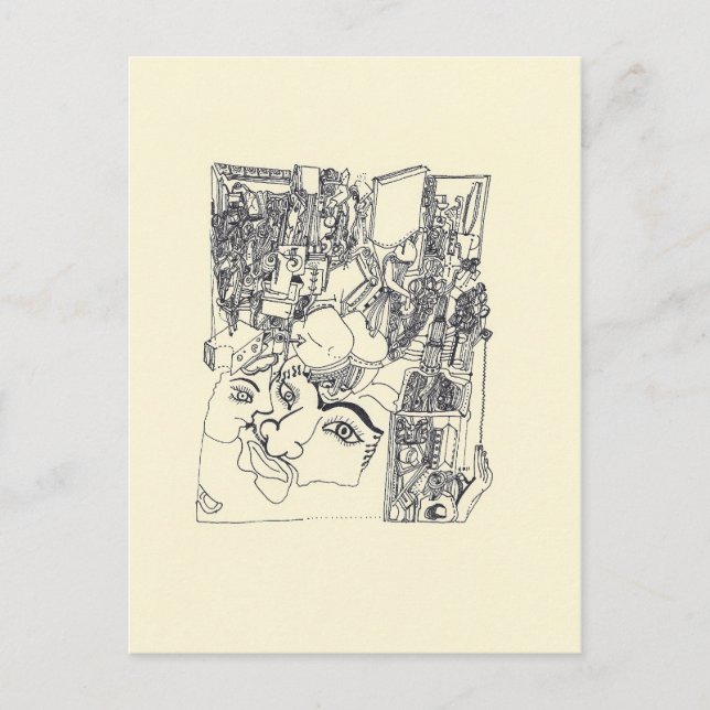 Cartão postal de Desenho Surreal de Fragmentos de  (Frente)