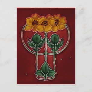 Cartão postal de Design de Art Nouveau Vintage