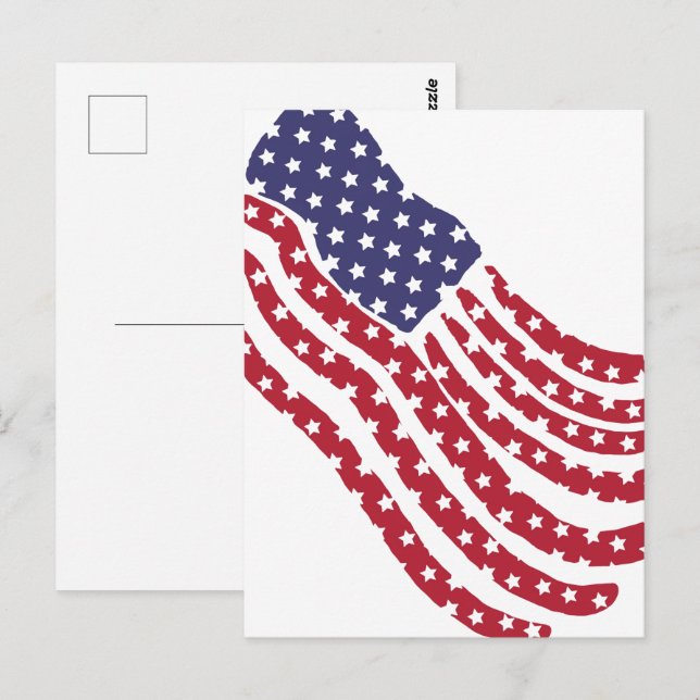 Cartão Postal de Design de Bandeira Azul Branco Ve (Frente/Verso)