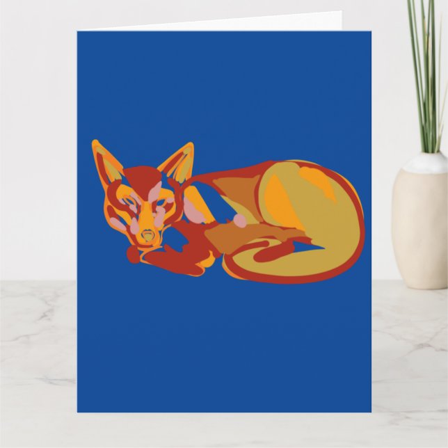 Cartão postal de design gráfico Foxy (Frente)
