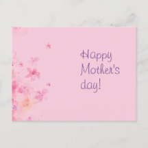 Cartão postal de dia de as mães de flor de aquarel