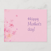 Cartão postal de dia de as mães de flor de aquarel