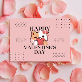 Cartão postal de Dia de os namorados Cat Adorável