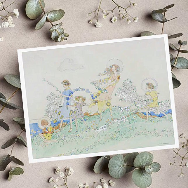 Cartão postal de dia de verão de Jessie M. King (Criador carregado)