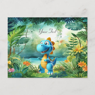 Cartão postal de dinossauro fofo
