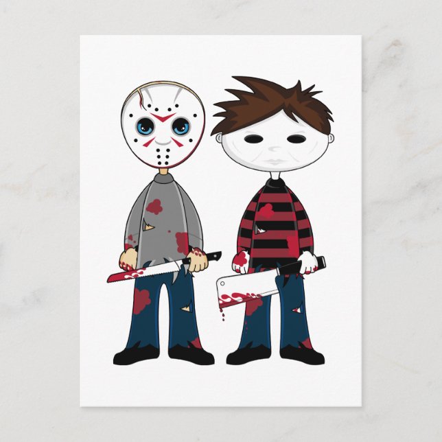 Cartão postal de dois assassinos em série (Frente)