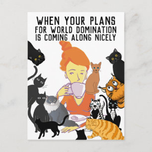 CARTÃO POSTAL DE DOMINAÇÃO MUNDIAL DE CAT MOM