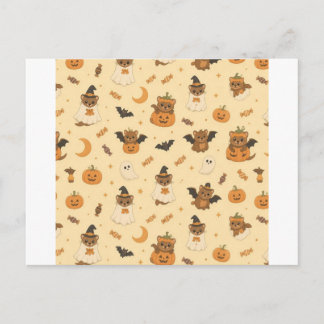 Cartão postal de doninhas com fantasias de Hallowe