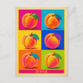 Cartão Postal de Dover Delaware Peach Vintage Pop