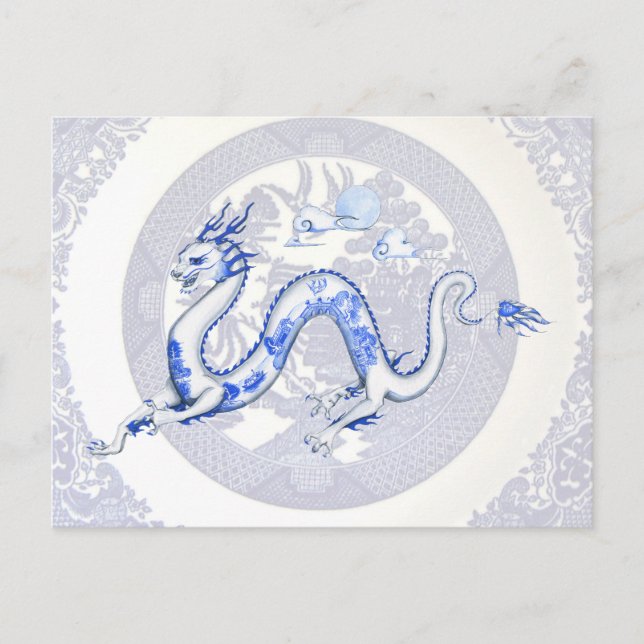 Cartão postal de Dragão Selvagem Azul (Frente)