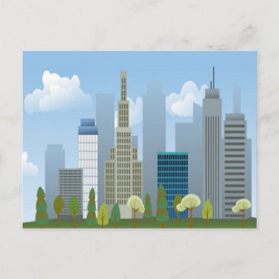 Cartão postal de edifícios da cidade