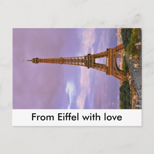 Cartão Postal De Eiffel com amor (Frente)