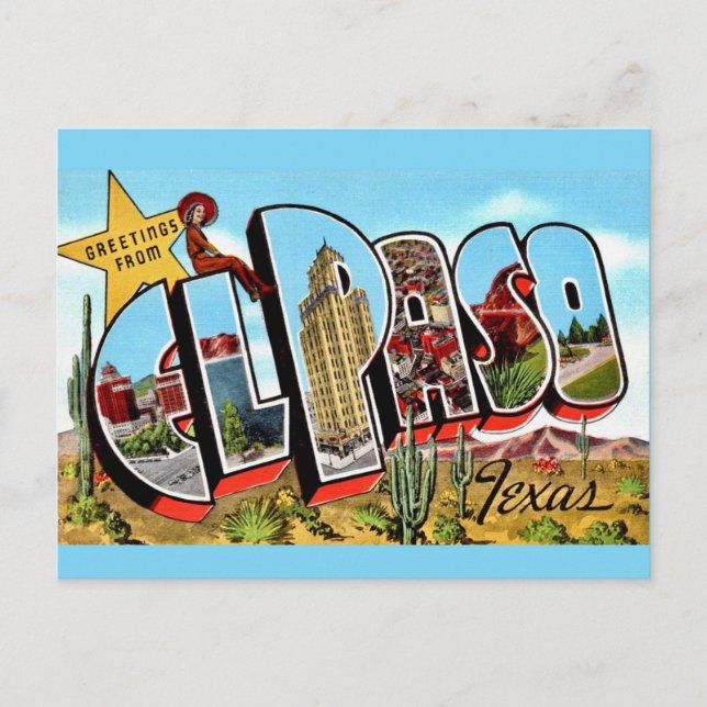 Cartão postal de El Paso TX (Frente)