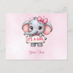 Cartão Postal de Elefante Rosa