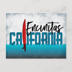 Cartão Postal de Encinitas Prancha de Surf Califór