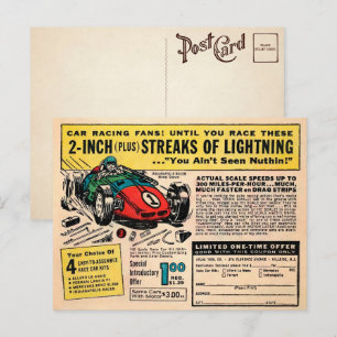 Cartão postal de encomenda postal de carro de corr