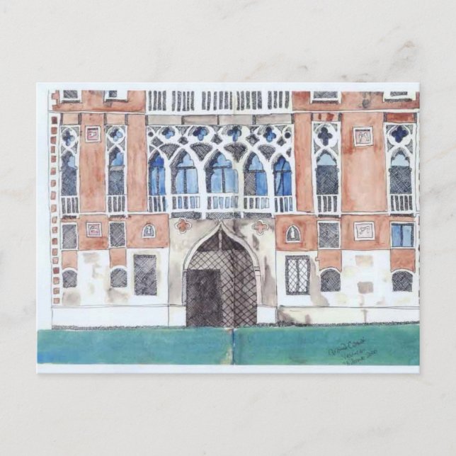cartão postal de esboço de Veneza (Frente)