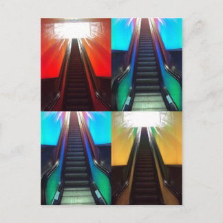 Cartão postal de escadas rolantes