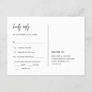 Cartão postal de escolha de casamento minimalista