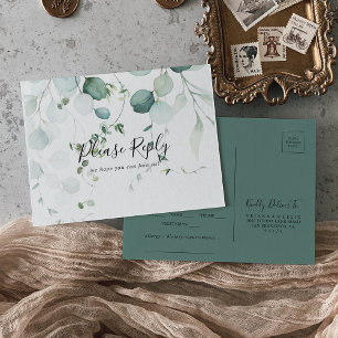 Cartão postal de escolha de menu verde Eucalyptus