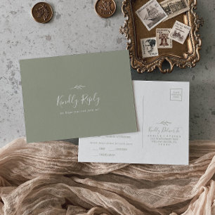 Cartão-postal de escolha de menu verde mínimo de f