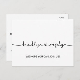 Cartão-postal de escolha do menu Love Hearts RSVP