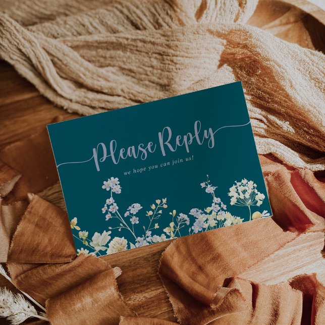 Cartão-postal de escolha do menu Wildflower Elegan (Criador carregado)