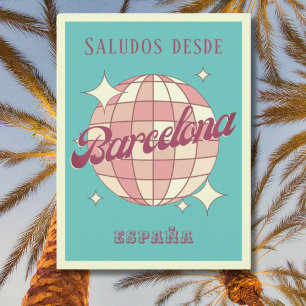 Cartão postal de Espanha de Barcelona España Retro
