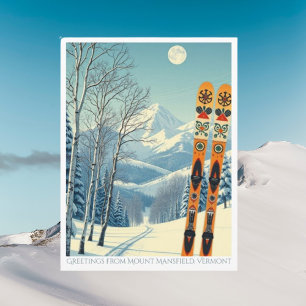 Cartão postal de esqui de Mount Mansfield Vermont