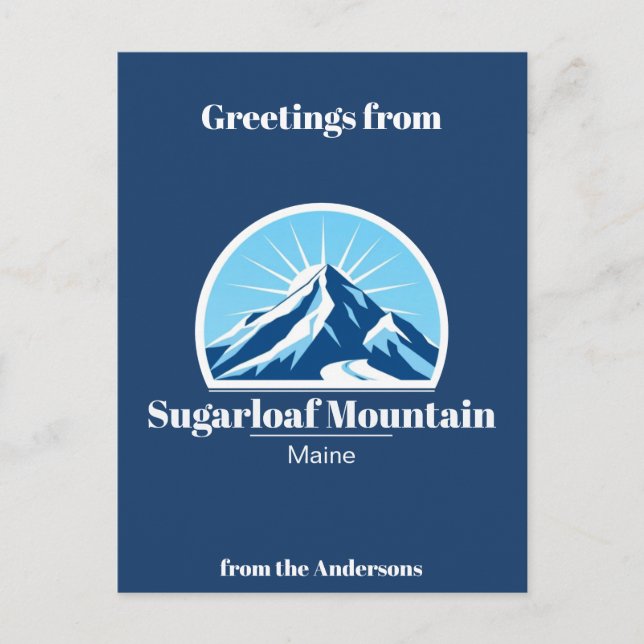 Cartão postal de esqui de Sugarloaf Mountain Maine (Frente)