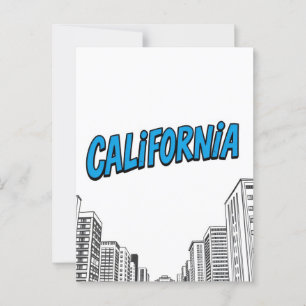 Cartão postal de estilo cômico da Califórnia
