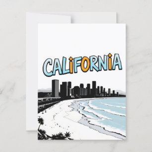 Cartão postal de estilo cômico da Califórnia