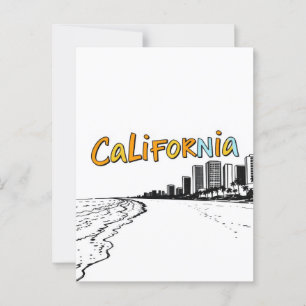 Cartão postal de estilo cômico da Califórnia